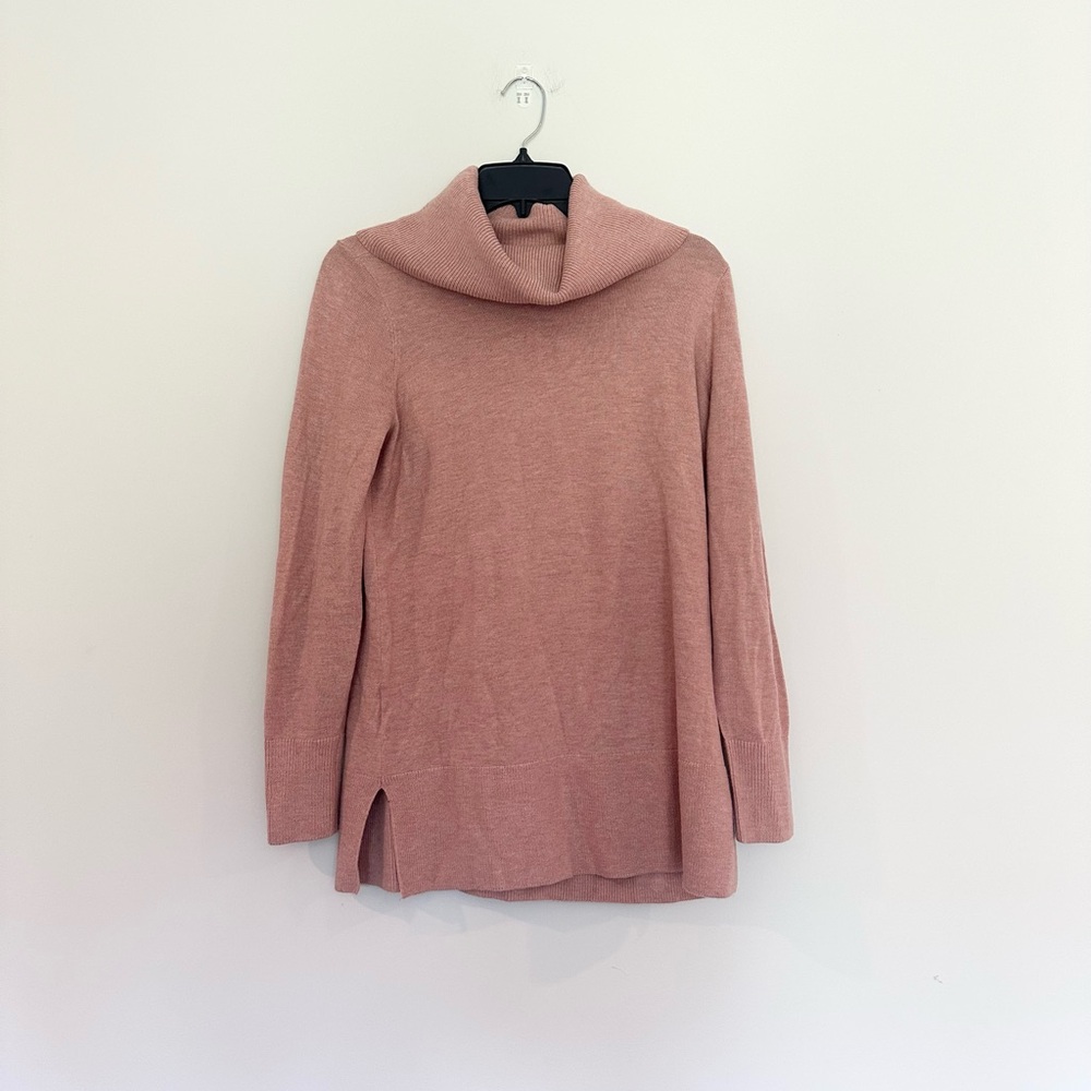 LOFT Women's Cowl Neck Sweater in Blush Pink